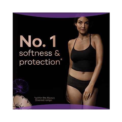 Always Discreet Boutique Incontinence Pants Low-Rise Large Black X8