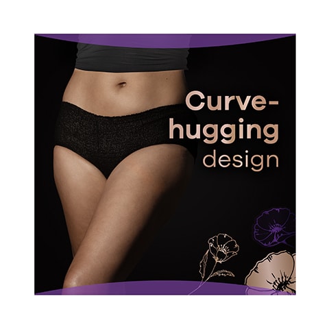 Always Discreet Boutique Incontinence Pants Low-Rise Large Black X8