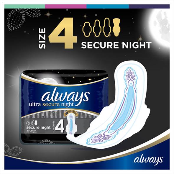 Always Ultra Secure Sanitary Towels night