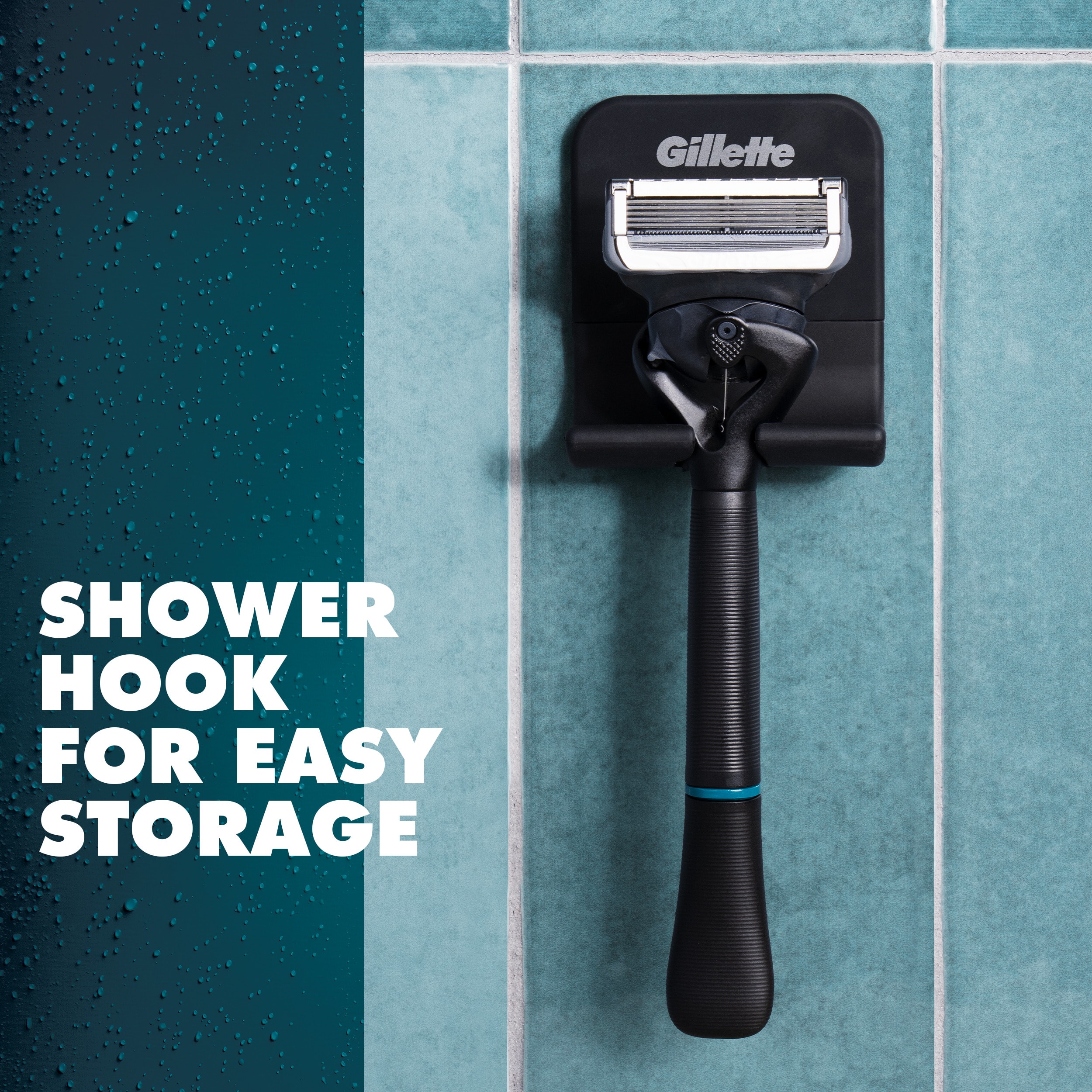 Shower hook for easy storage