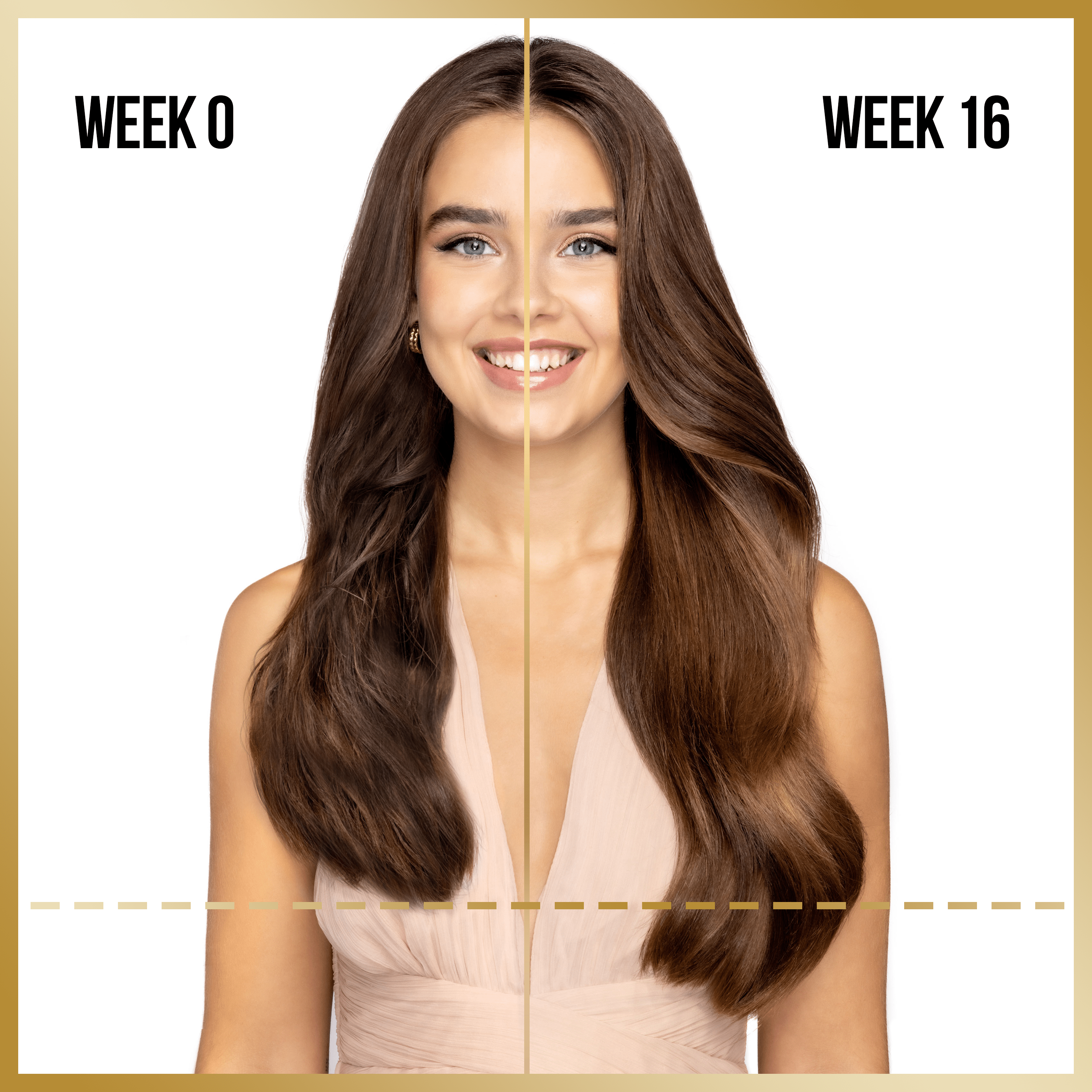 Hair before and after using Pantene Infinite Lengths Hair Strengthening Shampoo