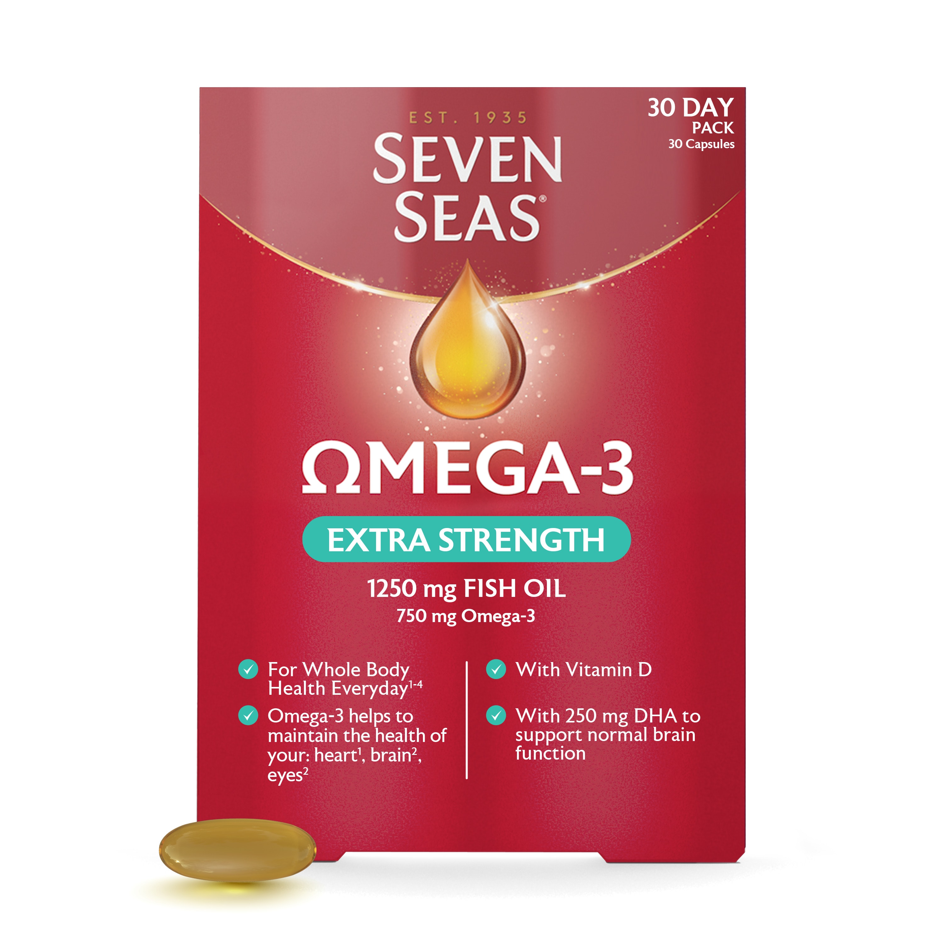 Seven Seas Omega-3 Fish Oil, Extra Strength with Vitamin D