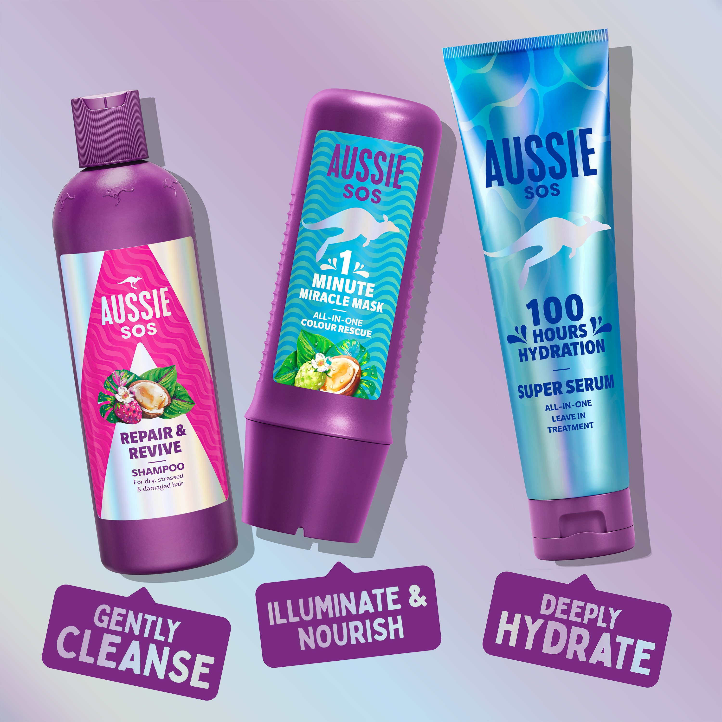Aussie SOS 1 Minute Miracle Colour Rescue Mask 250ml to Deeply Nourish Dry Coloured Hair