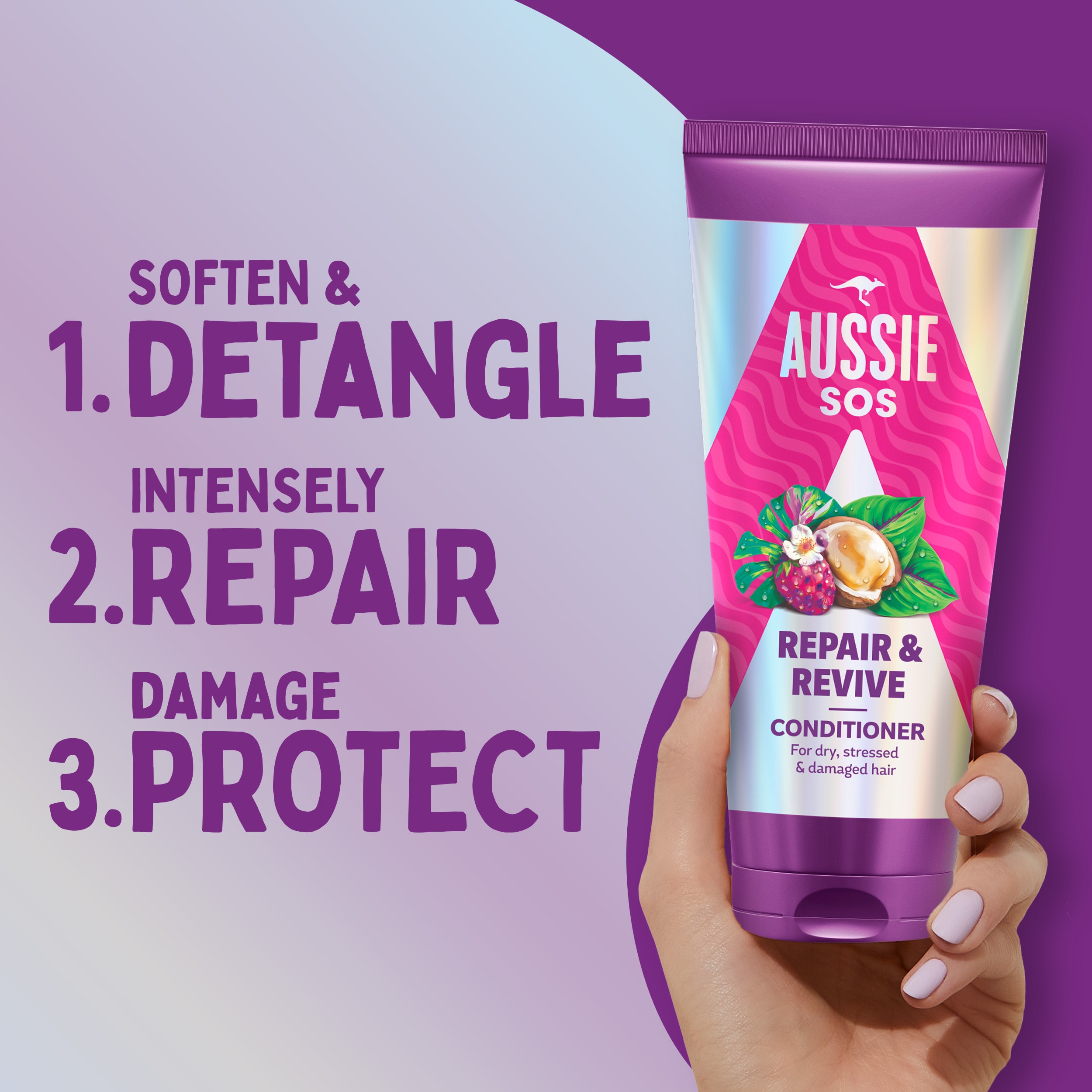 Aussie SOS Repair & Revive Conditioner 200ml for Dry, Stressed and Damaged Hair