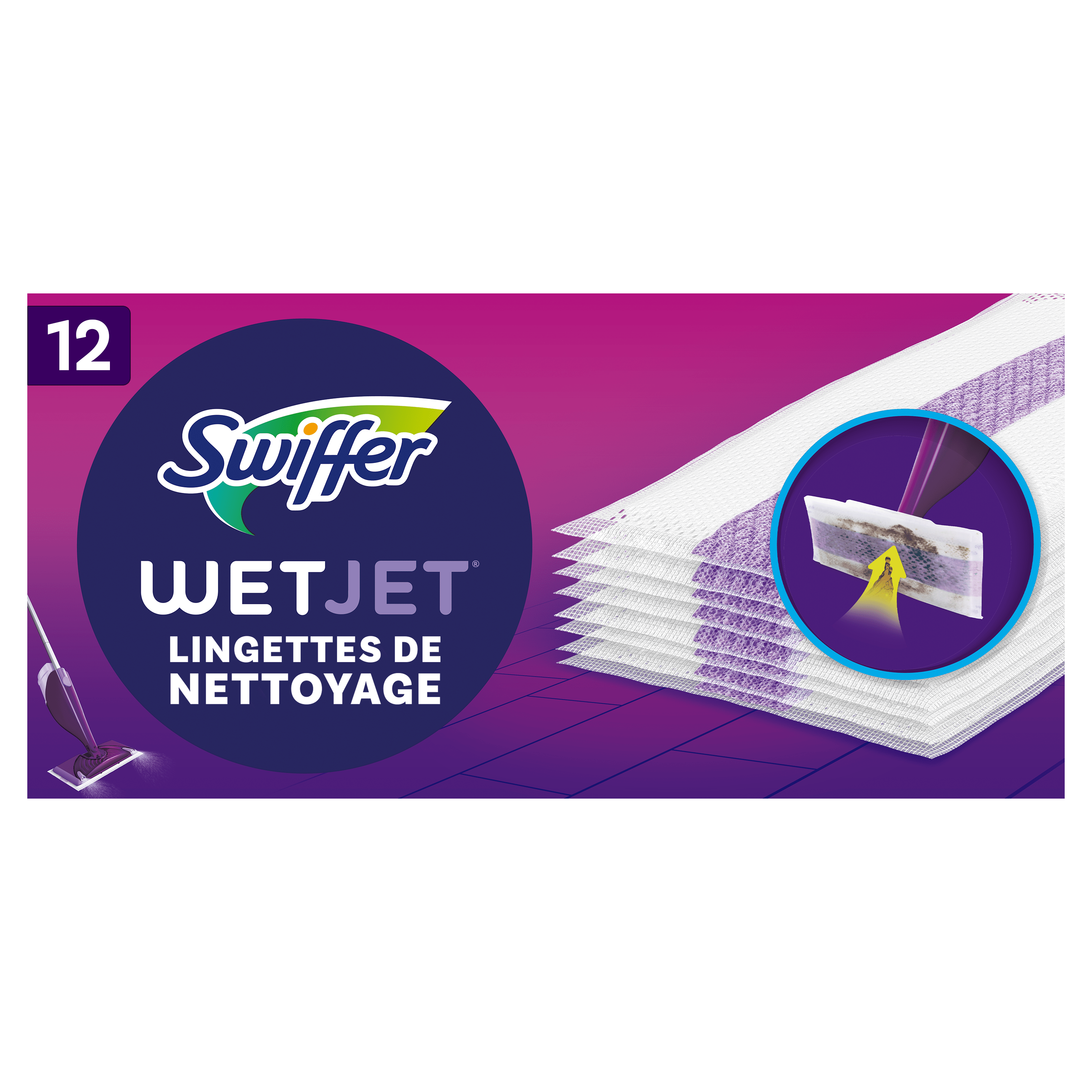 4 Remplacement Lingettes Reutilisable pour Swiffer WetJet Spray