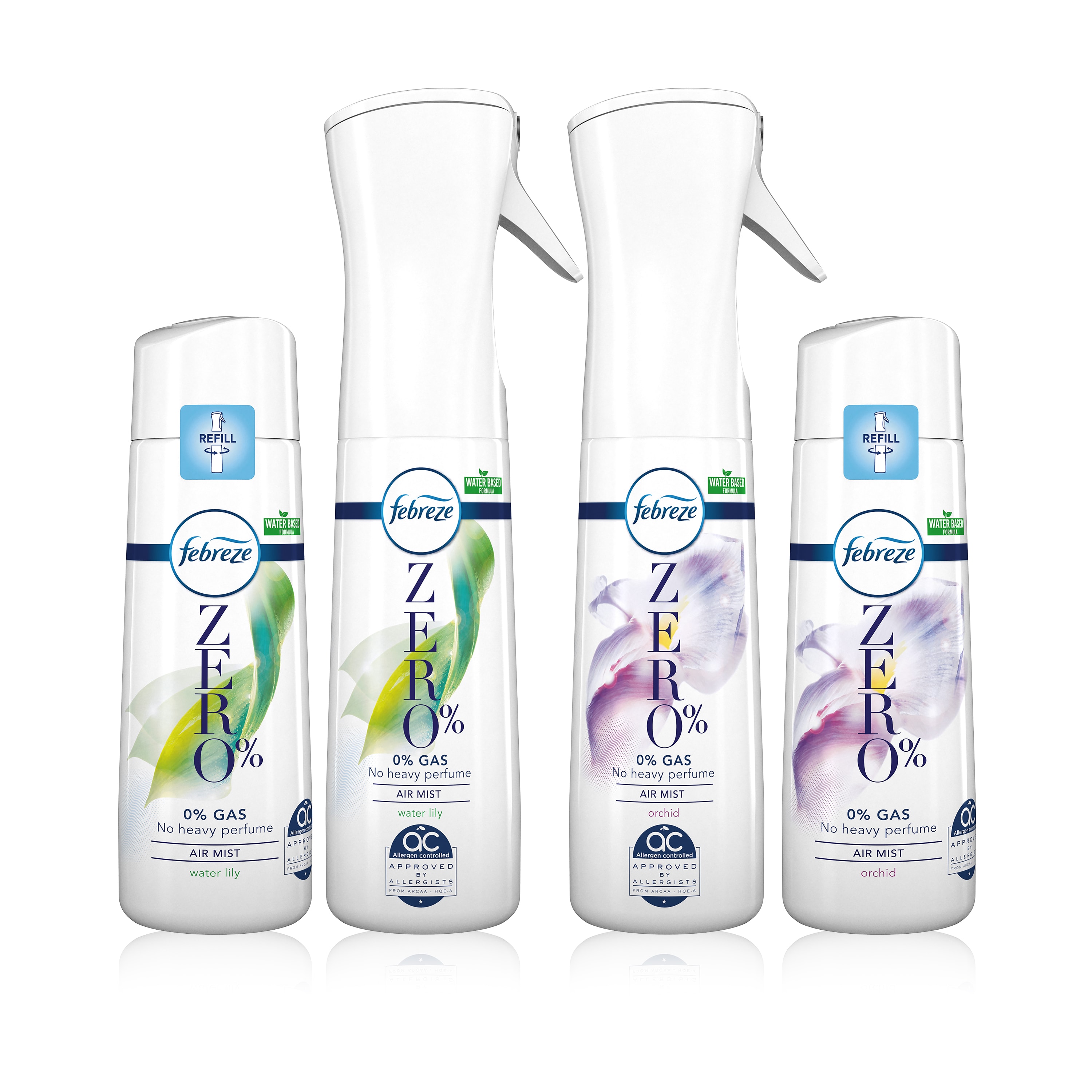 Febreze Zero % Aqua Orchid Air Mist Spray Fabric Freshener 300ml