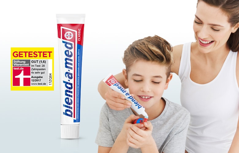 Blend-a-med Stiftung Warentest Mutter und Sohn