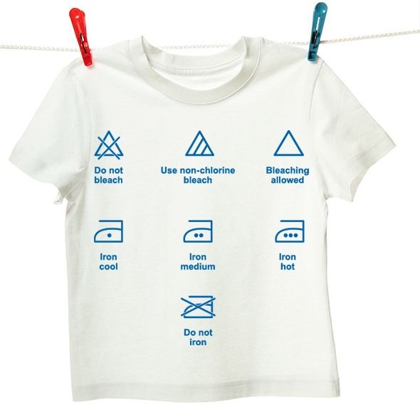 Ironing and bleaching symbols