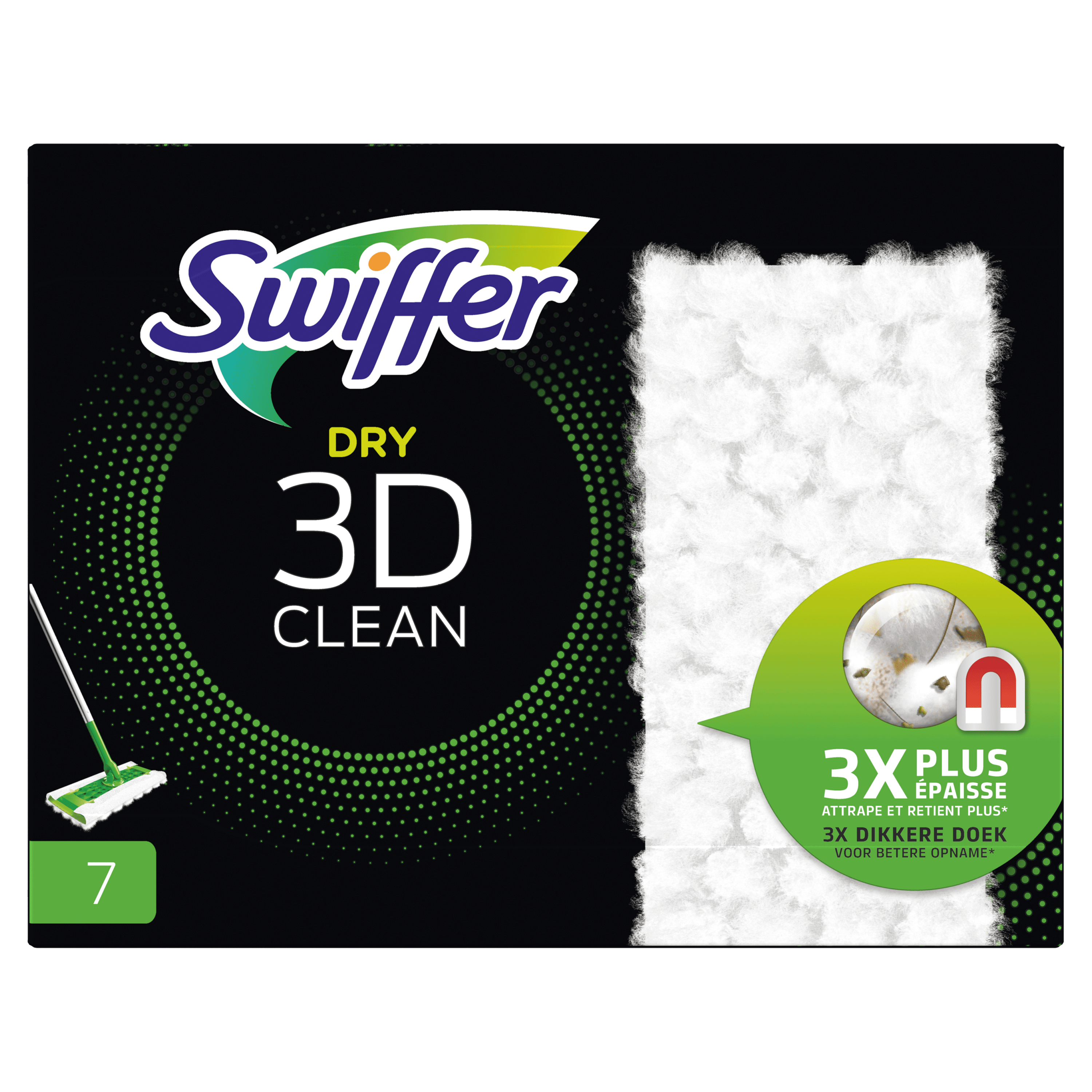 Swiffer 3D Clean vloerreiniger starterskit - incl. 4 droge en 2 vochtige  navulling