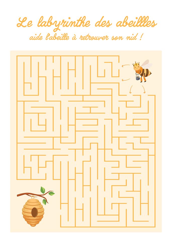 Jeu du Labyrinthe, il faut guider l'abeille dans sa ruche