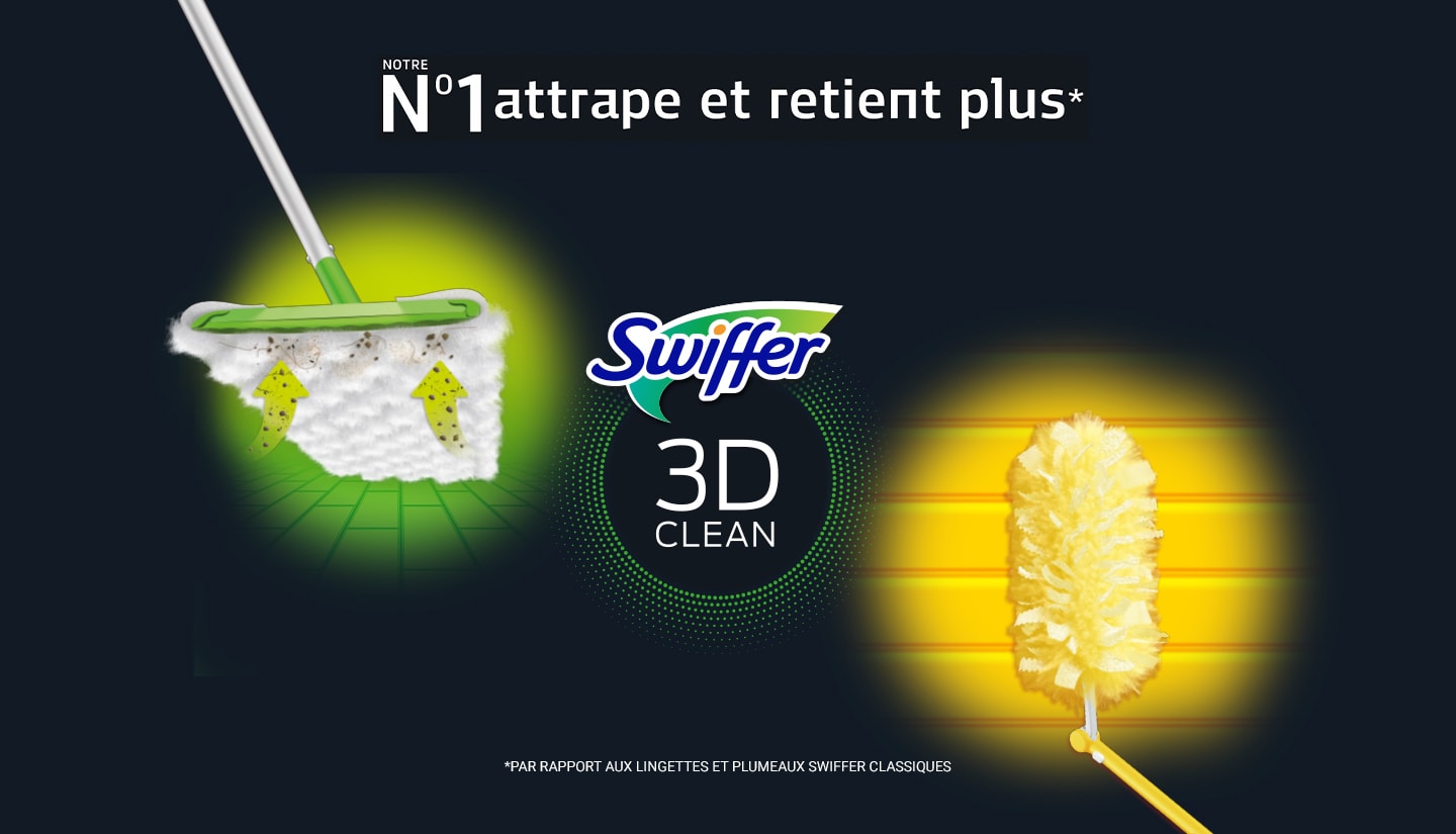 Swiffer Duster 3D Clean - Recharges pour plumeau - Attrape et