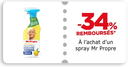 -34% remboursés à l'achat d'un spray Mr Propre