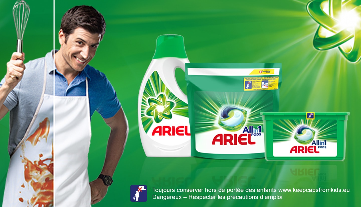 2 bidons de lessive Ariel liquide pour 2.35 € au lieu de 13.35 €