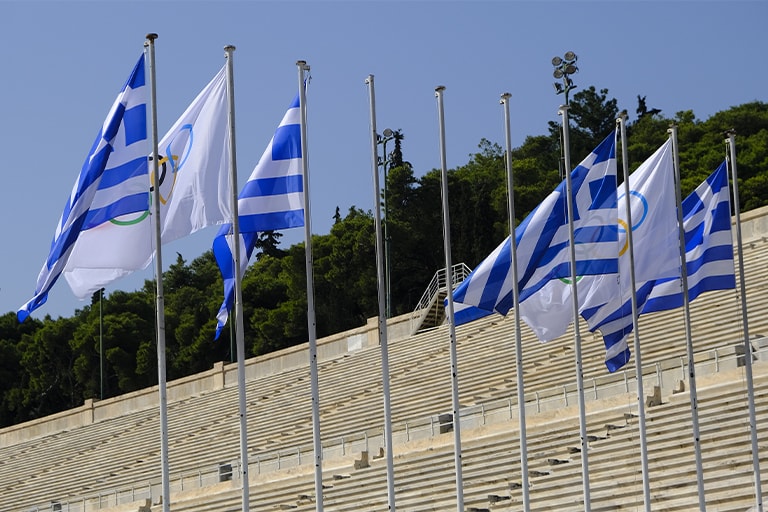 Ελληνική και Ολυμπιακή Σημαία