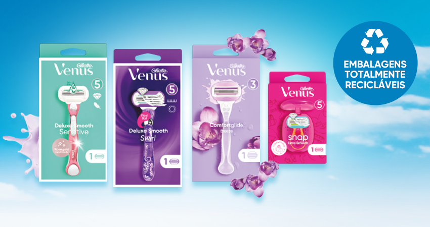 Conheça as novas embalagens sustentáveis de Gillette Venus