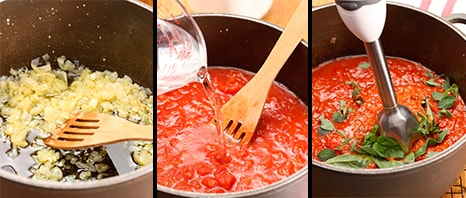 Elaborando o molho de tomate