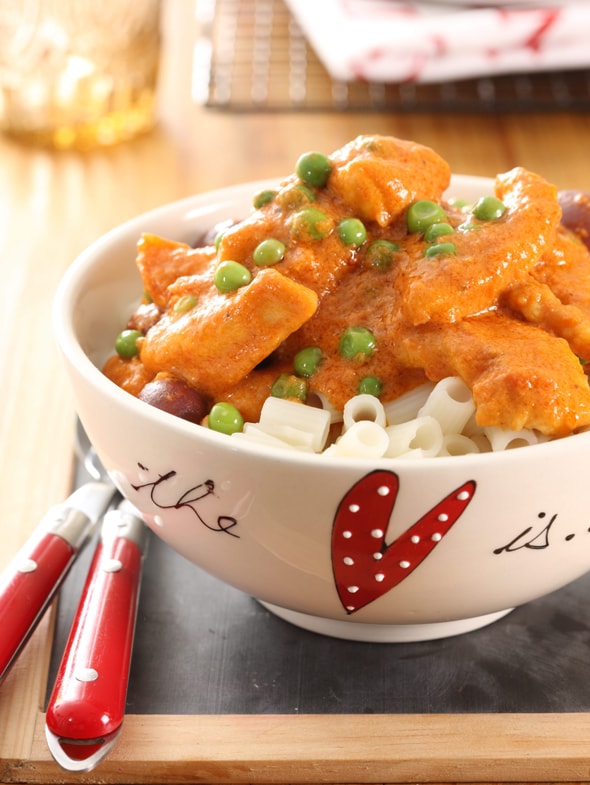 Tomate cremoso com frango estaladiço