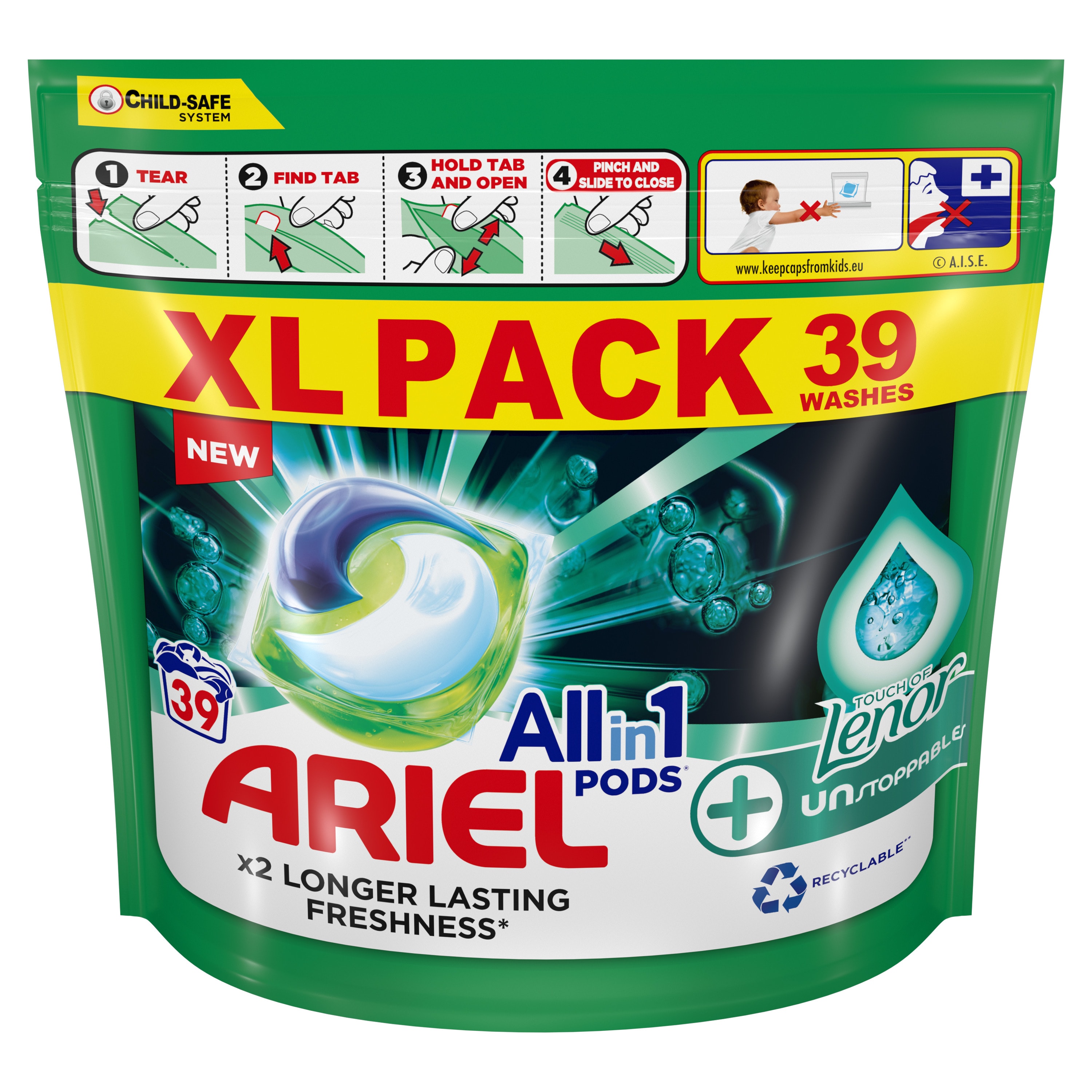 Ariel All in 1 Pods Washing Capsules Lenor Unstoppables Fresh
