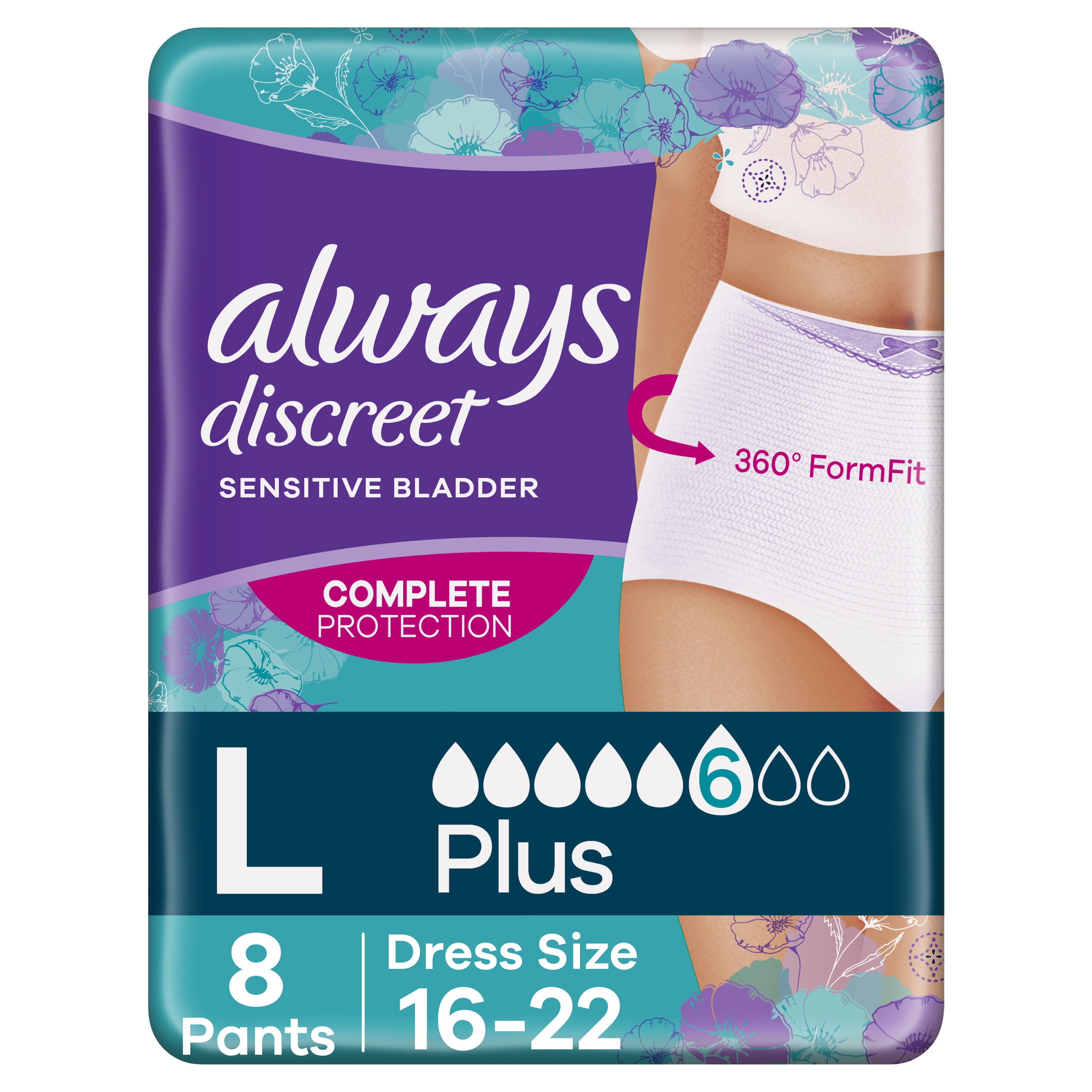 Always Discreet Maximum Protection Incontinence Underwear - Extra
