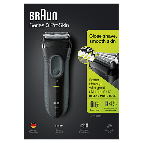 Braun series 3 proskin 3000s electric shaver