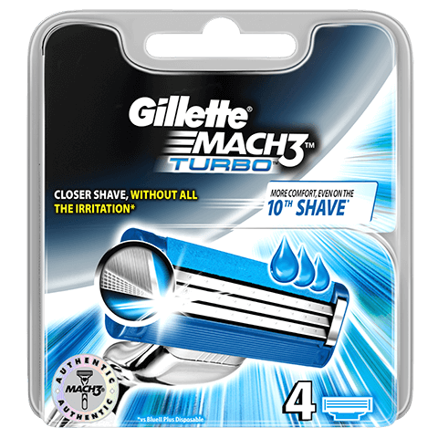 Gillette Mach3 Turbo Men's Razor Blades Refills