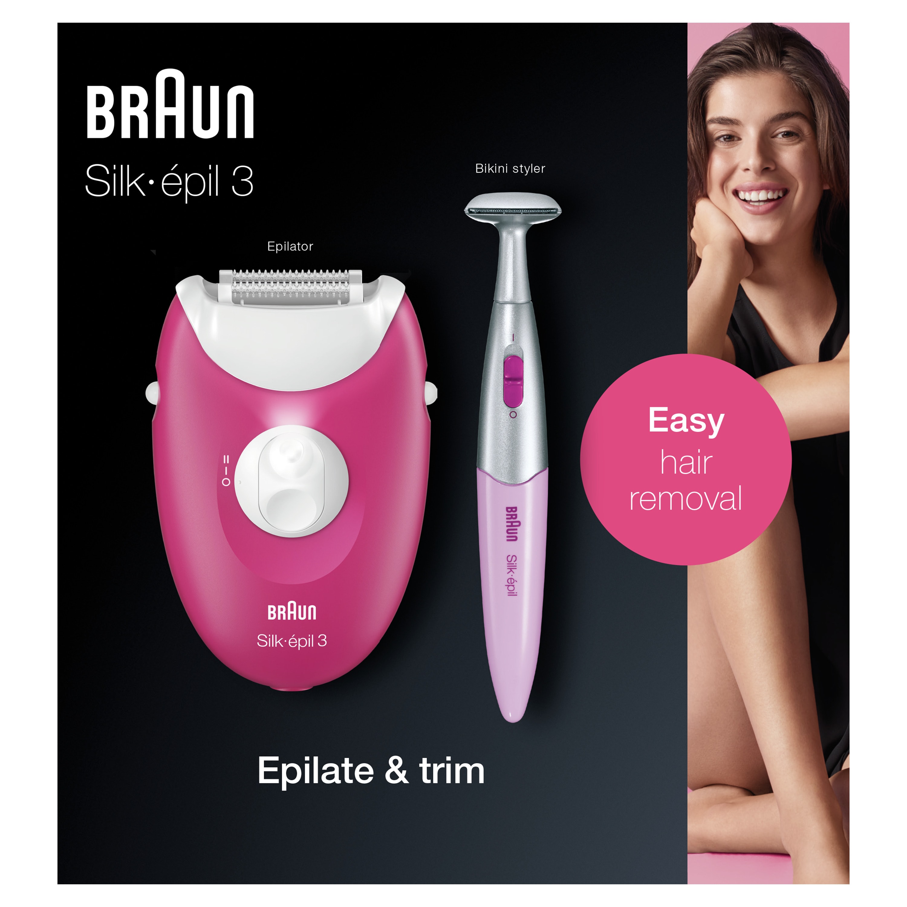 Braun Se3420 Epilator W Bikini Trimmer
