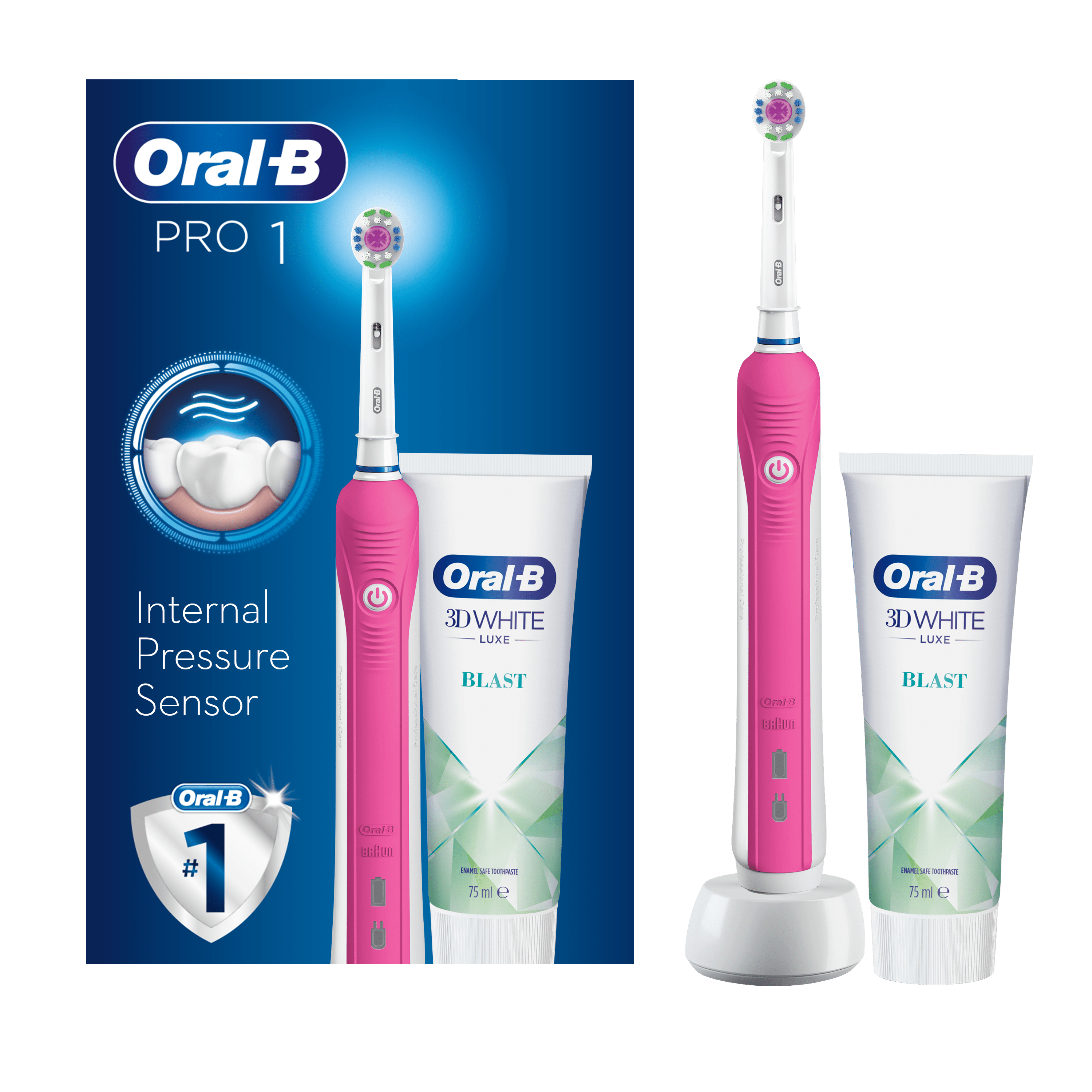 OralB Pro 1 650 Electric Toothbrush + Toothpaste